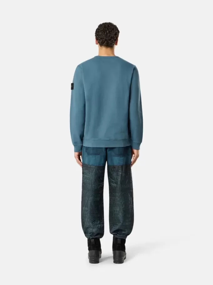 Sweatshirt med rund hals och ribbade insatser i normal passform