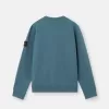 Sweatshirt med rund hals och ribbade insatser i normal passform