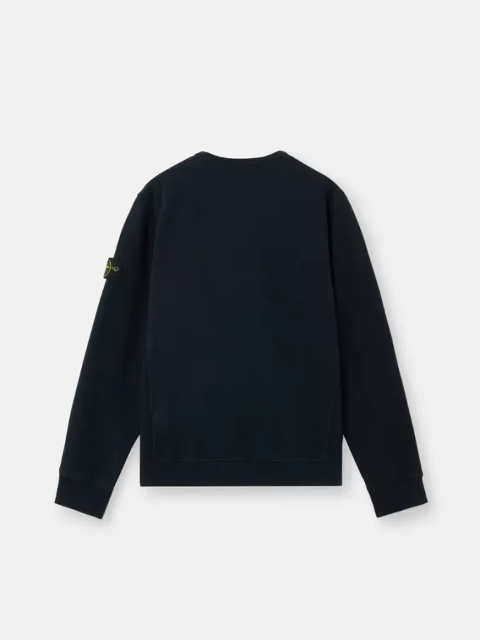 Sweatshirt med rund hals och ribbade insatser i normal passform