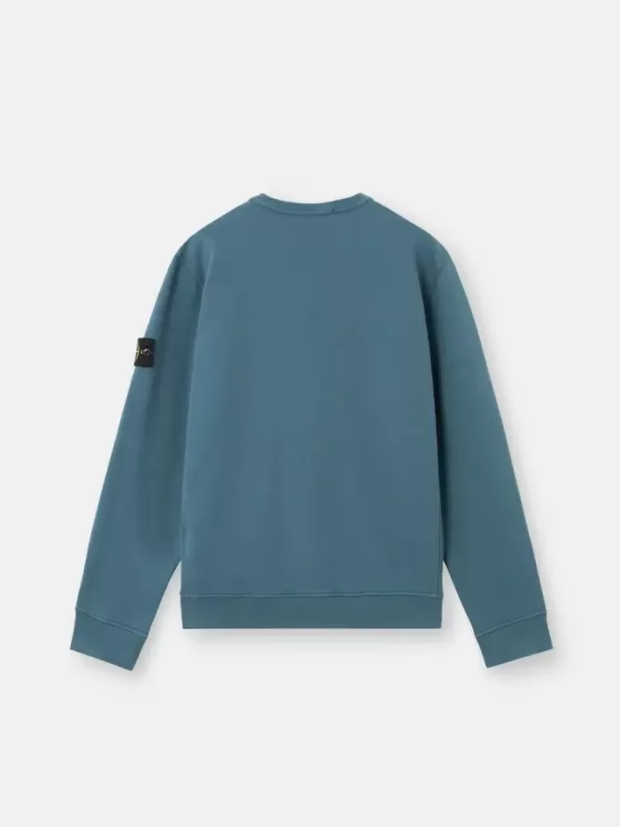 Sweatshirt med rund hals och ribbade insatser i normal passform