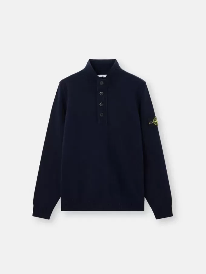 Tröja med halv dragkedja och filtkanter