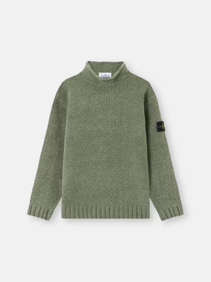 Tröja med hög krage och detaljer i omvänd söm
