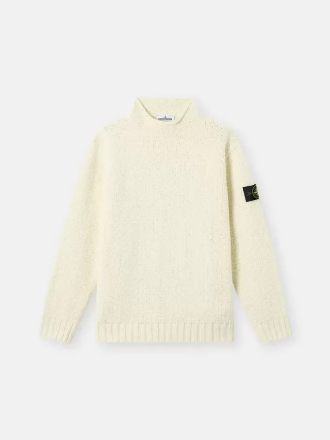 Tröja med hög krage och detaljer i omvänd söm