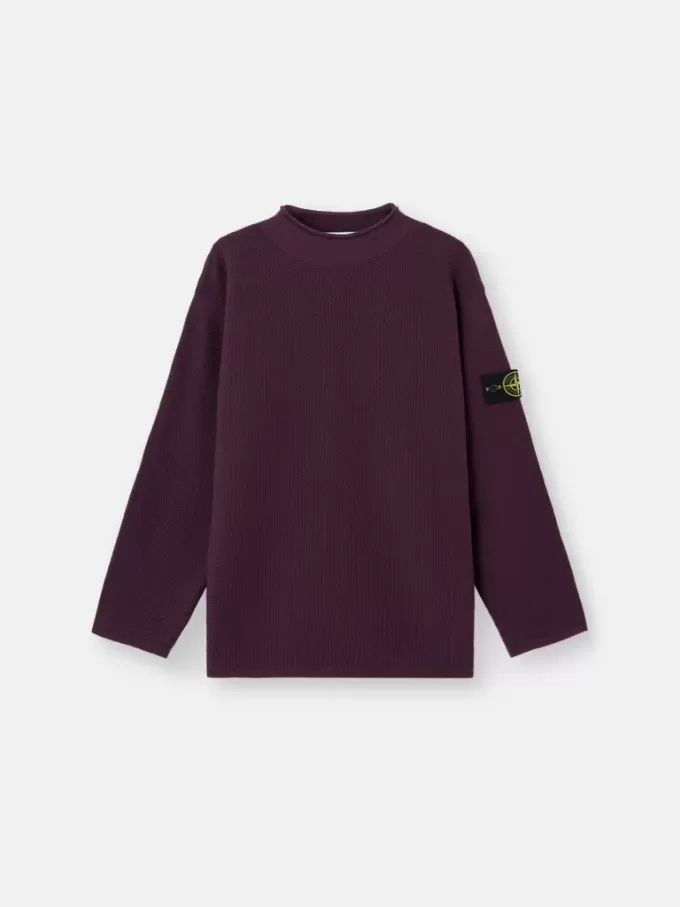 Tröja med hög krage och detaljer i omvänd söm