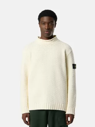 Tröja med hög krage och detaljer i omvänd söm
