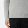 Tröja med rund hals och detaljer i omvänd stickning