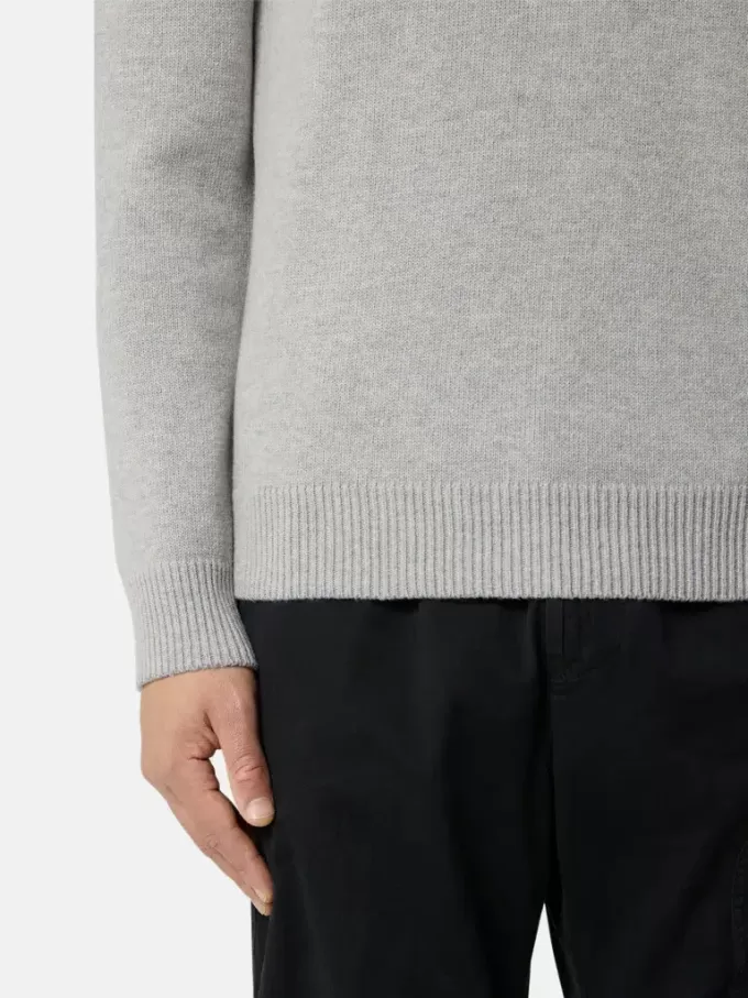 Tröja med rund hals och detaljer i omvänd stickning