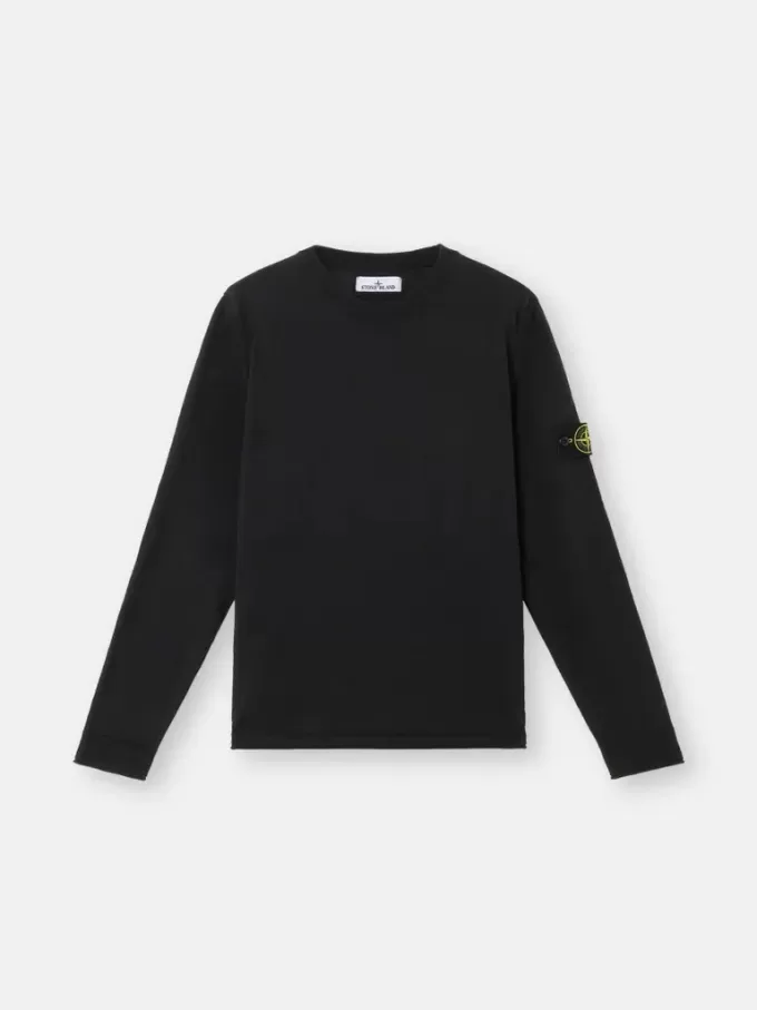 Tröja med rund hals och små rullade detaljer