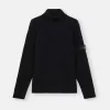 Turtleneck-tröja med fint ribbade kanter