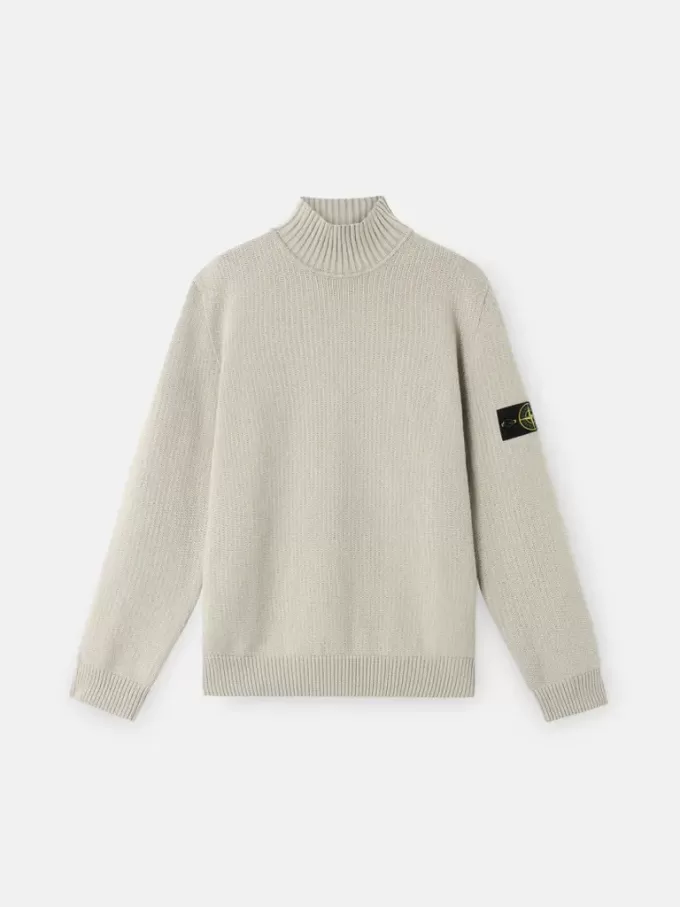 Turtleneck-tröja med ribbade kanter