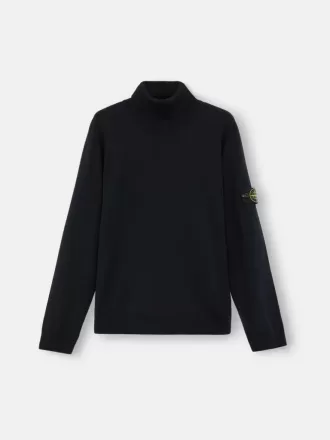 Turtleneck-tröja med ribbade kanter