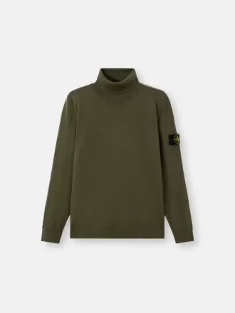 Turtleneck-tröja med ribbade kanter