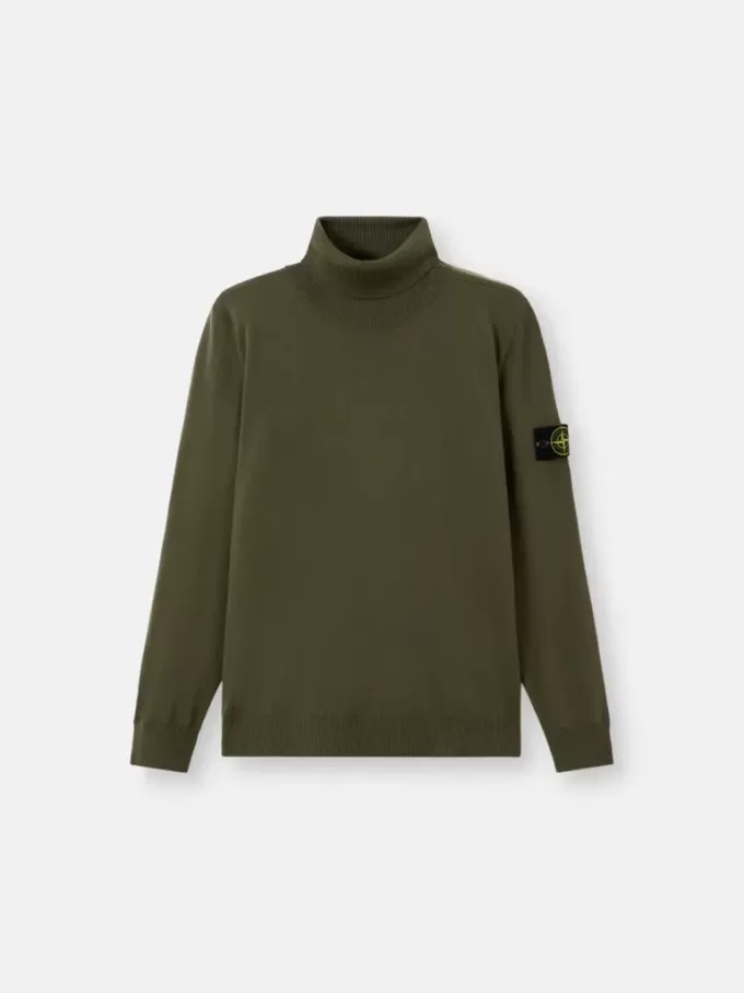 Turtleneck-tröja med ribbade kanter