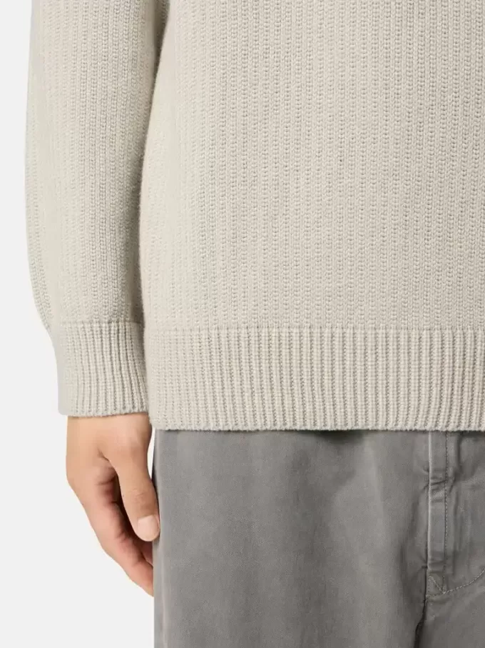 Turtleneck-tröja med ribbade kanter