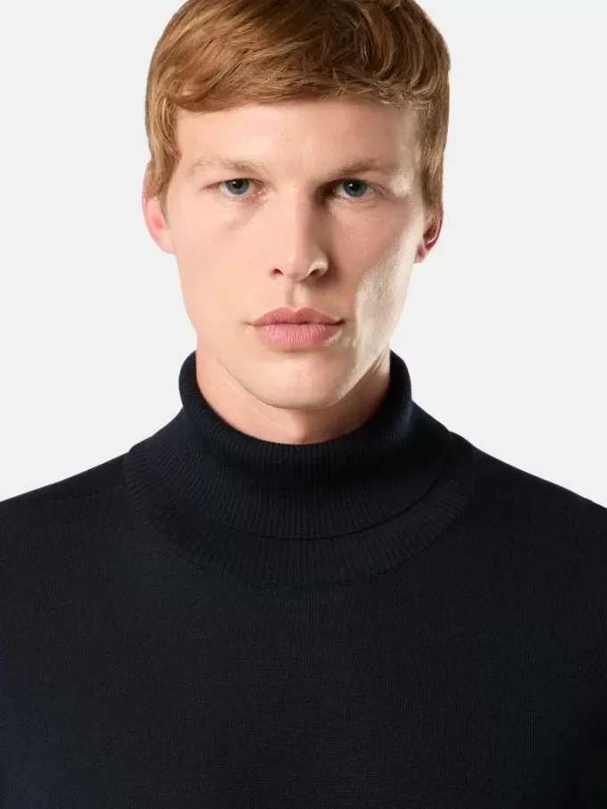 Turtleneck-tröja med ribbade kanter
