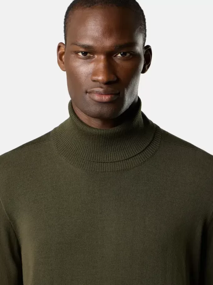 Turtleneck-tröja med ribbade kanter