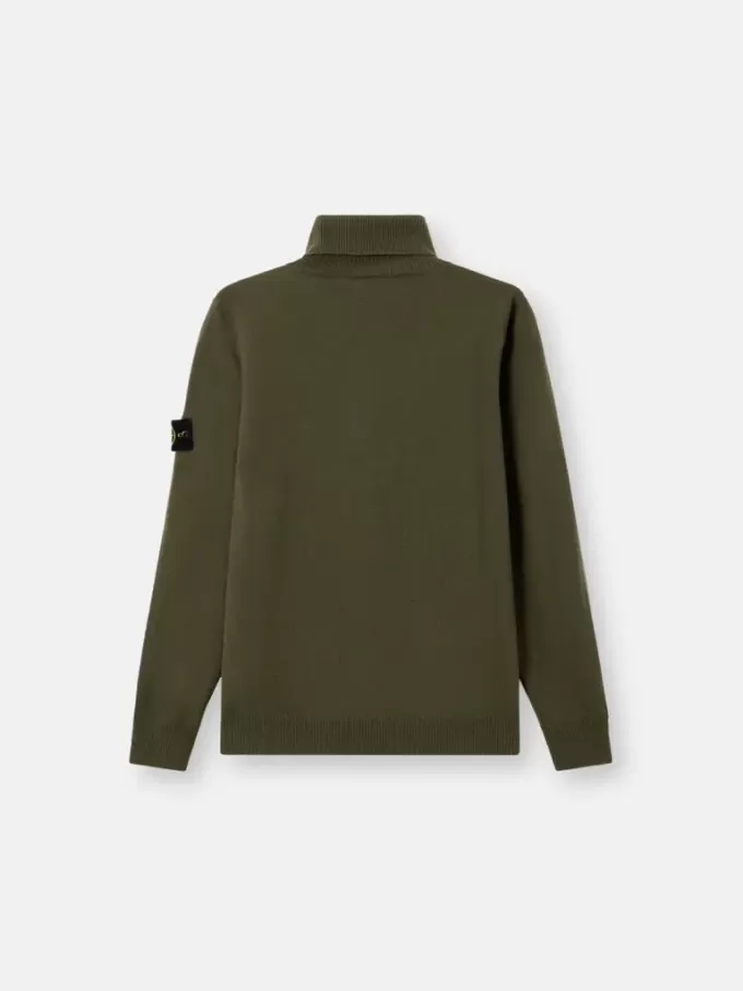 Turtleneck-tröja med ribbade kanter