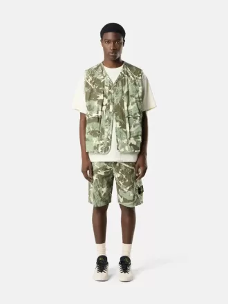 Bekväma cargo-bermudashorts med kamouflageprint